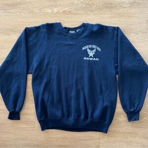 Vintage Air Force Navy Blue Crewneck Sweatshirt w/ Old School Logo